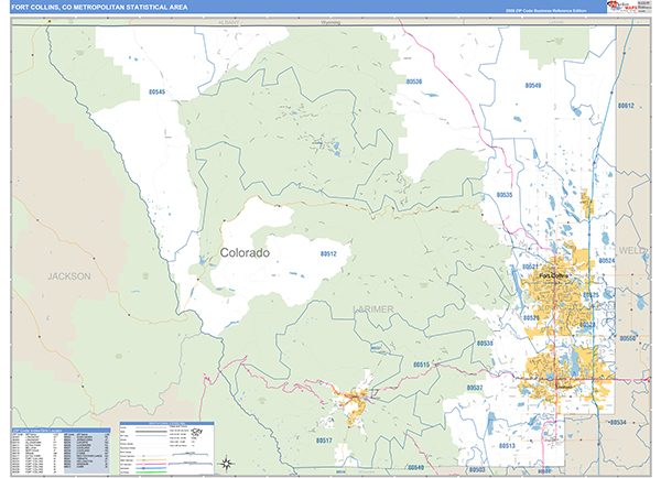 Fort Collins Metro Area Wall Map
